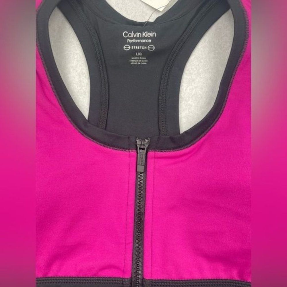CALVIN KLEIN Performance Embrace Color Block Sports Bra Large - Picture 7 of 8